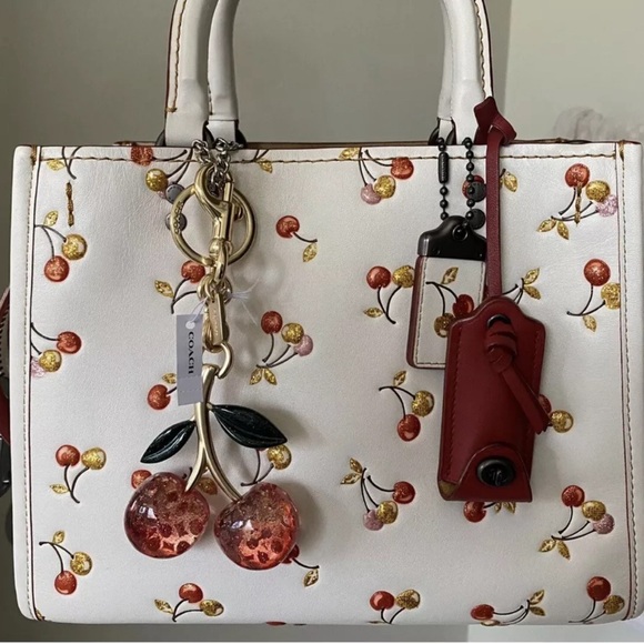 NWT Coach Signature Cherry Bag Charm - Picture 9 of 9